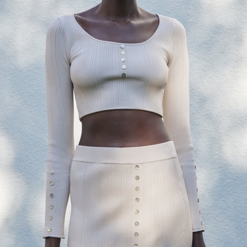 ZARA cropped knit top